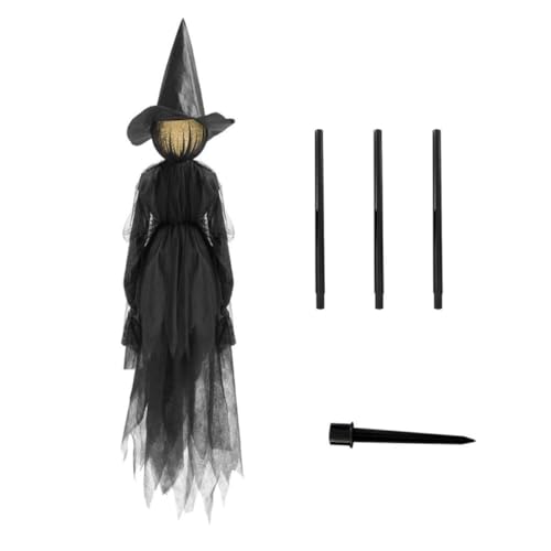 Sorcière lumineuse noire en soie et ABS pour grand jardin extérieur