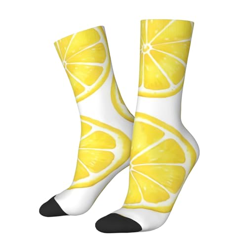 Novedosos Running Calcetines Limón Amarillo En Rodajas Medias Deportivas Suaves Calcetines Deportivos Para Adulto Mujer Diario 40Cm