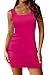 WIHOLL Womens Mini Dress Summer Spring Pink Dress for Women Graduation Party Club Slim Fit Bodycon Dresses 2025 Teen Girls Date Night Going Out Outfits Formal Cocktail Evening Y2K Cute Hot Pink S