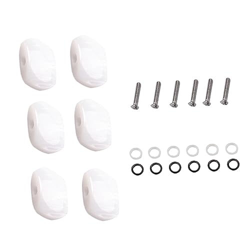 Holibanna 6 PCS String White Vintage Guitar Tuning Pegs Durable Machine Heads for Electric Acoustic Guitars Replacement Knobs for Enhanced Performance Appearance