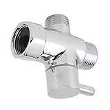 Brass 3 Way Shower Diverter Valve | 1/2 Inch Inlet & 7/8 Inch Outlet | Shower Arm Adapter for Handheld/Wall Mounted Shower Heads | Tarnish Tolerant Chrome Plated - Image 2