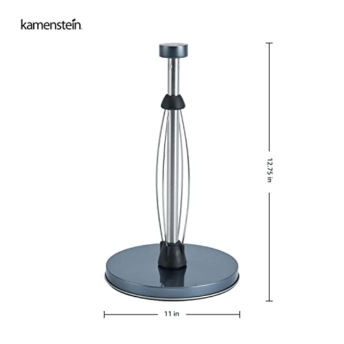 Image of Kamenstein Perfect Tear, Countertop Paper Towel Holder, One Handed Pull, No Unraveling, Weighted Base to Prevent Tipping, Easy to Refill with Most Paper Towel Brands, Gunmetal, 12.75 Inches