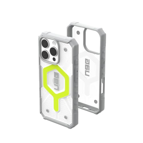 Image of Urban Armor Gear TPU UAG Pathfinder Clear Mag-Safe Compatible, Slim Fit Rugged Protective Case /Cover Designed For iPhone 16 Pro (6.3-Inch) (2024) (Military Drop Tested) -Active Neon