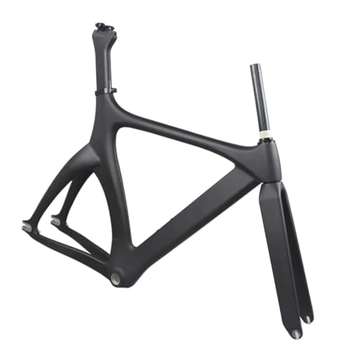 Full Carbon Fixed Gear Gravel Road Bike Frameset, with Fork and Seat Post Carbon Bicycle Frame(Medium)