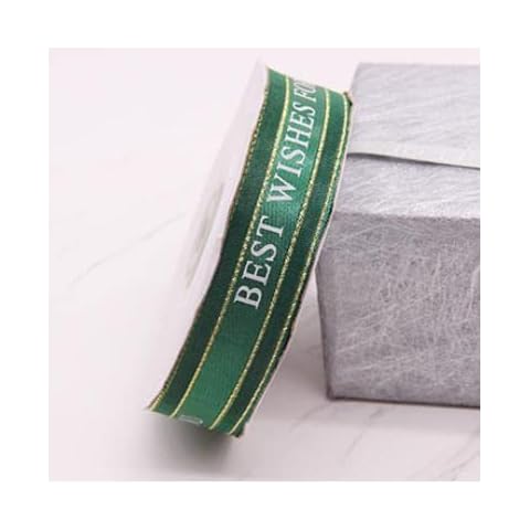 2.5cm*50yards Silk Stain Ribbons for Gift Wrapping Wedding Decoration Hair Bows DIY Cake Ribbons Decoration Craft Accessories (Green) Cover