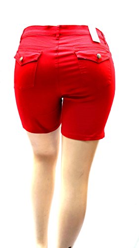 BEE & CECI Jack David Women's Premium Plus Size Denim Jeans Twill Short Solid Colors Stretch Sorts2