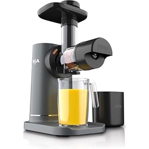Ninja NeverClog Cold Press Juicer, Powerful Slow Juicer with Total Pulp Control, Countertop, Electric, 2 Pulp Functions, Dishwasher Safe, 2nd Generation, Charcoal, JC151 (Renewed)