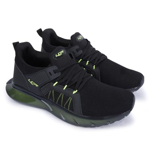 Image of Lancer Mens RAMBO-195BLK-PGN Black Green Running Shoe, 7
