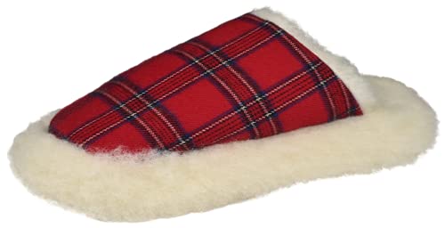 Irish Flannel Slippers, Tartan Fluffy Wool Winter House Shoes, Made in Ireland