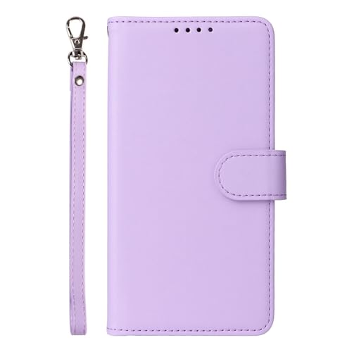 Étui portefeuille violet en cuir pour iPhone 12 et 12 Pro avec clapet magnétique