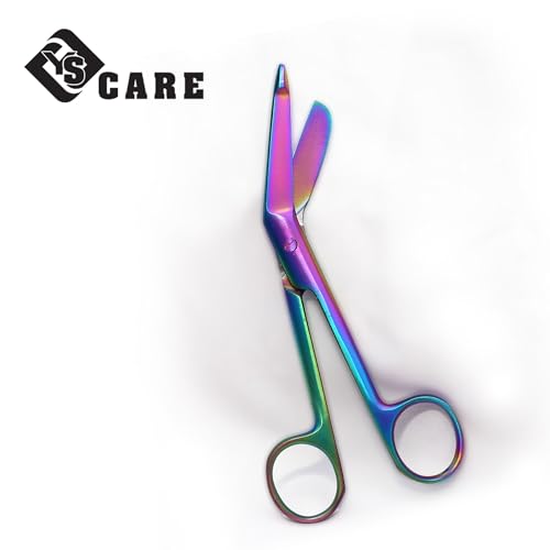 YSCARE Bandage Scissors Stainless Steel First Aid Utility First Aid Lister Bandage Scissors Dressing Student Nurse Paramedic 6.5" (Black) (Multi - Image 3
