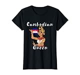 Cambodia Khmer Girl Dancing Cambodian Pride Flag Culture T-Shirt