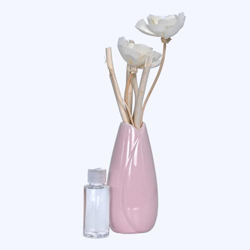 Image of Cortina Ceramic Flower Vase for Home Decor | Flower Vase for Dining Table | Nordic Modern Boho Style Decorative Ceramic Vase | Aesthetic Flower Vase for Office - 26X10 CM - Purple - 1 Pc