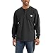 Carhartt Men's Solid Henley Long Sleeve Work Shirt Black Medium