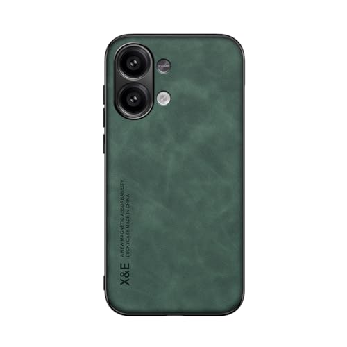 Kepuch Silklike Case for Redmi Note 13 4G - Cover Bumper Built-in Metal Plate for Redmi Note 13 4G - Green
