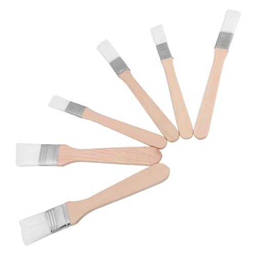 HOLIDYOYO 6 Piezas Pinceles Retoque Pintura Nylon Cerdas Gruesas Absorbentes Mango Madera Lisa para Pintura Acrílica Pared y Muebles Duraderos y Multiuso