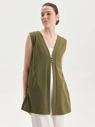 LC WAIKIKI V-Neck Women's Waistcoat 2Xl Khaki