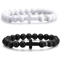 ZORVUJI Set de 2 Pulseras Rosario Católicas, Pulsera de Cuentas