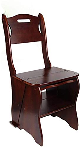Taburete de escalada DASHADAO de madera marrón con 3 niveles plegables para el hogar
