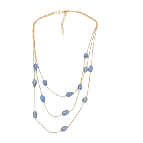 Collier de perles chaîne de pull longue plusieurs couches bijou hommes femmes