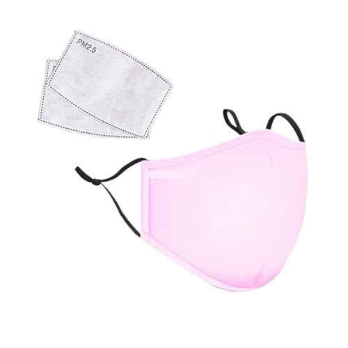Cotton Face Mask Washable And Reusable Lot Activated Carbon Filter Mask Protective Mask ?(2pc-pink)