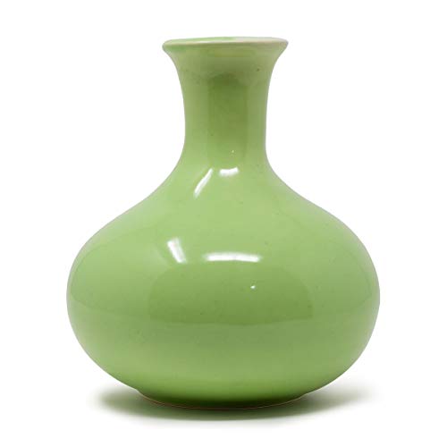 Image of The Himalayan Goods Company Ceramic Bud Or Flower Vase (Standard, Pastel Green)