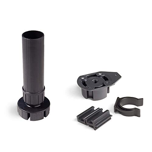 Emuca - Patas para mueble, Pies de plástico para muebles color negro, Lote de 4 pies regulables de alto 150mm