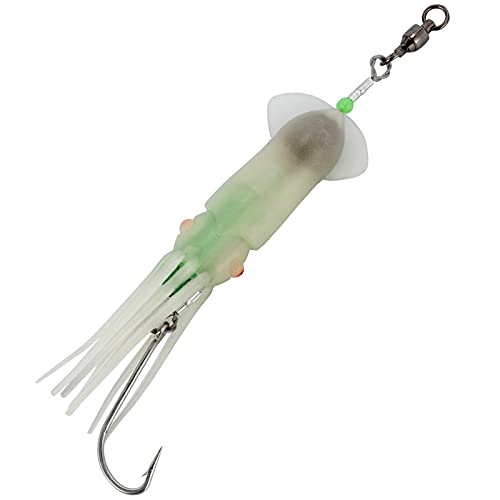 Dr.Fish Saltwater Fishing Lures LED Lures 6 Inch Squid Baits Halibut Tuna Lures Lighted Fishing