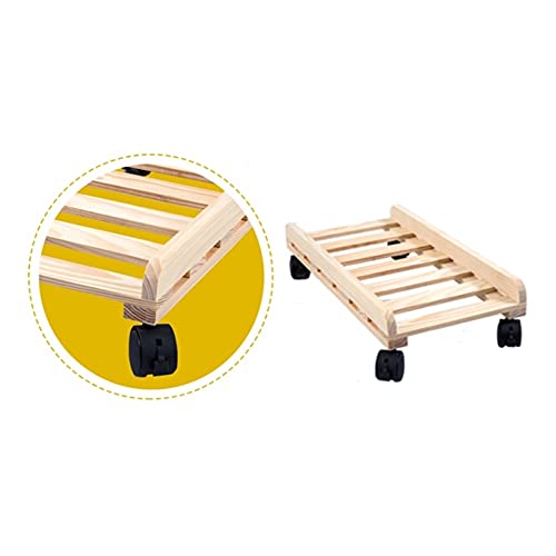 Soporte para CPU con estructura artesanal de madera, móvil con ruedas, ancho exterior 23 cm miniatura 3