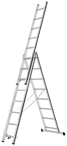 Preisvergleich Produktbild HYMER 7004724 ALU-PRO Mehrzweckleiter dreiteilig , 3x8 Sprossen