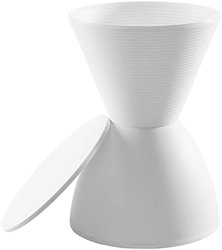 Modway Haste Contemporary Modern Hourglass Accent Stool in White