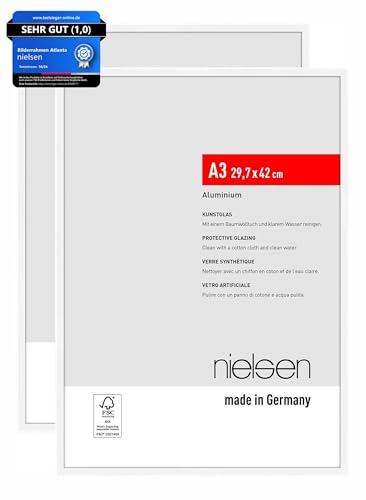 Nielsen A3 Posterrahmen 2er Set, Weiß, Aluminium
