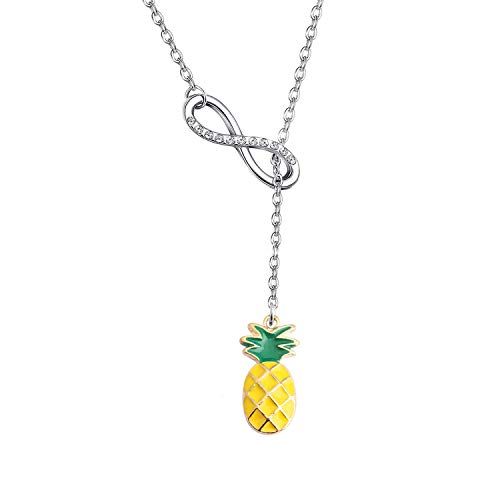 BAUNA Pineapple Necklace Lariat Y Pendant Necklace Fruit Jewelry for Friend Sister Mom Wife Daughter