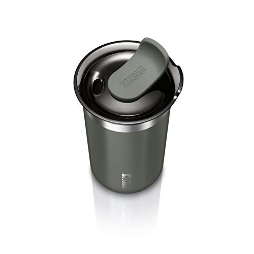 Image of WACACO Octaroma Lungo Vacuum Insulated Coffee Mug, Double-wall Stainless Steel Travel Tumbler With Drinking Lid, 10 fl oz(300ml), Dim Grey