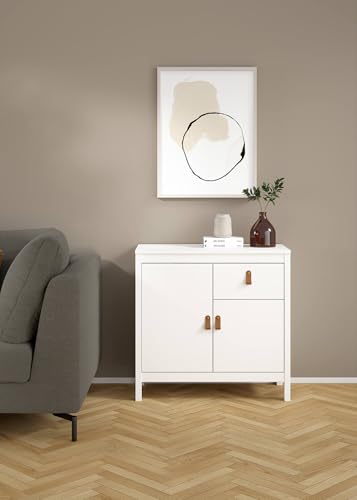 Dmora - Aparador Lucienne, aparador de la Sala de Estar, cómoda de salón, despensa de Cocina, 82x38 h80 cm, Blanco