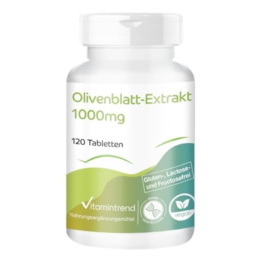 Extracto de Hoja de Olivo 1000 mg – Vegano – 120 Comprimidos – 20% de Oleuropeína– Olea Europaea – Vitaminas C y E | Vitamintrend®