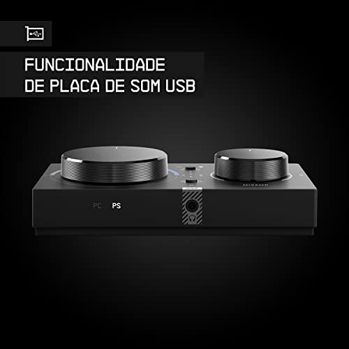 Headset ASTRO Gaming A40 TR + MixAmp Pro TR Gen 4 com Áudio Dolby para PS4, PC, Mac - Preto/Azul