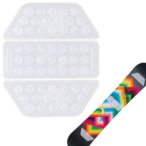 KOOTAU Snowboard Stomp Pad Set, Clear Self Adhesive Snowboard Stomp Pad Snowboard Grip Mat for Snowboard