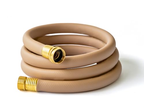 14ft Short Garden Hose, Leader Hose | 14 ft Extension Hose Outdoor | Tan Garden Hoses, Leader Hose For Hose Reel, Kink Resistant, Drinking Water Safe, 5/8 Inch, 14 Feet Long, Heavy Duty 150 PSI Rated