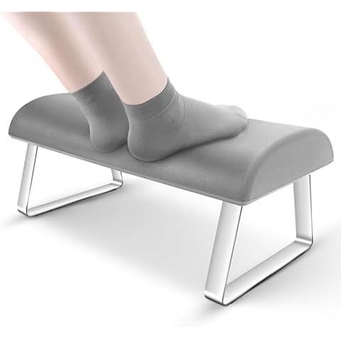 Foot Rest Under Desk for Office Use, Feet Rest for Under Desk Footstool Office Footrests, PU Self-Skinning Foam Foot Stools, Soft and Comfortable, Gray Cover