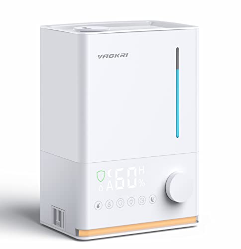 加湿器 5L 大容量 超音波式 電解水除菌 28dB極静音 VAGKRI 除菌加湿器 卓上 上部給水 アロマ対応 50H連続稼働 LEDライト 湿度センサ 恒湿モード 空焚き防止 タイマー 省エネ 水漏れ防止 乾燥対策 お手入れ簡単 30W VA-HM01 メーカー