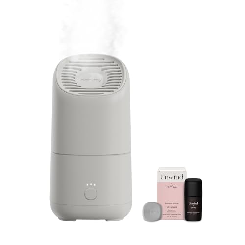 Canopy Portable Misting Humidifier - Cordless 11 HR Run Time, 500 mL, TSA Approved Travel Humidifier - Alleviate Symptoms of Allergies, Flu, Cold, Dry Skin - Includes Aroma & Adapter - Moonstruck