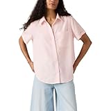 Levi's Women's Darlene Short-Sleeve Shirt, (New) Bibi Stripe Peachskin, Medium