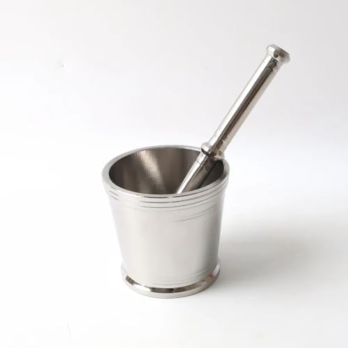 Image of Heavy Duty Stainless Steel Mortar and Pestle Set, Manual Grinding Crusher for Masala Herbs and Spices, Rust Resistant, 2 Piece