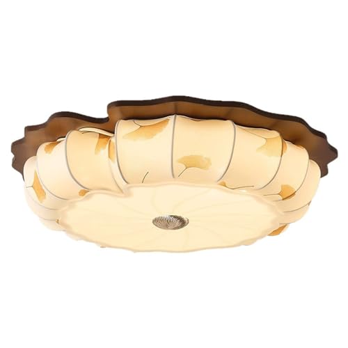 NJGGC Flush Mount Ceiling Light, Modern LED Fabric Shade Ceiling
