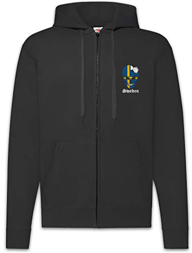 Sweat à capuche zippé Sweden Football veste homme sport avec motif original