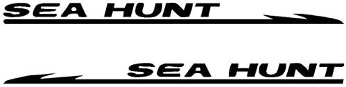 Pair of 2"x28" Sea Hunt Boat Hull Vinyl Decals. Marine Grade and Your Choice of Color.