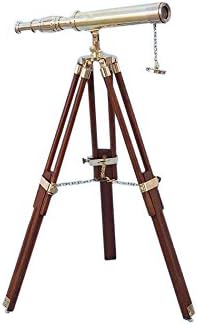 NauticalMart Floor Standing Brass Harbor Master Telescope, 18" Objective Lens, Plssl Eye Piece, Altazimuth Mount, Gold