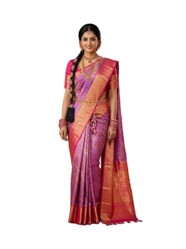 Image of VFCollections Women's Kanchipuram Silk Saree With Blouse Piece