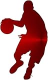 Impermeable JasonCarlMorgan JCM Dibujos Baloncesto Pegatina - Cromo Rojo, 100mm